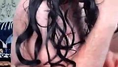 I'm riding my crossdressing shemale in cowgirl position