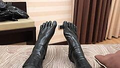 Feeling the latex on my toes in stockings and socks