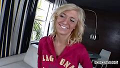 Solo German girl rides dildo in softcore toy play