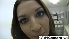 Sexy Pornstar Ann Marie Rios Masturbates Her Pussy in Close Up