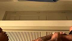 Does this ebony slut squirt in the bathroom?