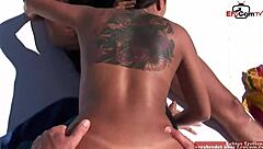 busty brunette girl enjoys boat threesome with anal focus