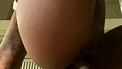 Does this ebony slut squirt in the bathroom?