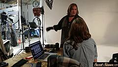 pretty model rides her stepdad's cock hard