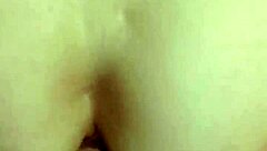 brunette rides and gets anal creampie.