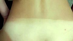 brunette rides and gets anal creampie.