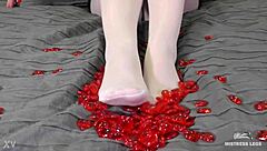 Nylon feet tease on Valentines