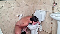Getting Clit Rubbing Orgasm While Licking Toilet 😱