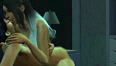 My girlfriend is so horny we fuck hard in bed with fingering and big tits in 3d