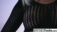 britney amber teases big tits then toys pussy