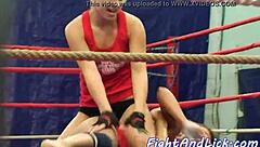 Orally Pleasured Babe Wrestles With Lesbian