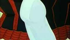 anime strapon fuck contrasts lesbian threesome with gay hardcore and big tits