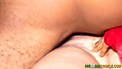 ebony babe takes monster cock in missionary