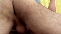 a mature woman over 60 gives a blowjob to an inexperienced young 18+ man