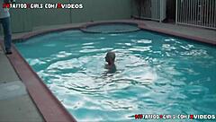 Blackwidow xxx dominates the pool with her intense moves