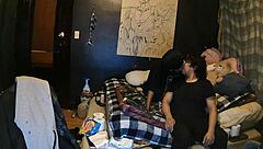 Asian babe moans loud fucking right after work shift