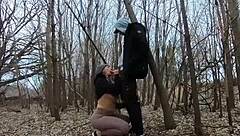 Topless Thick Girl Sucks Cock In Park!