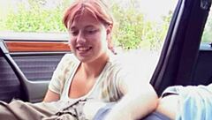 Young Redhead BBW Girl In Car