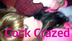 Cock crazed crossdresser worships huge dick