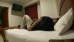 She rides my big cock until she cums?