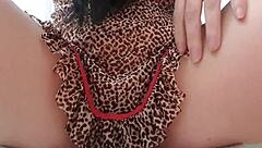 naughty girl teases with transparent nightgown