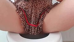 naughty girl teases with transparent nightgown