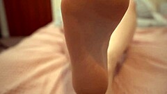 Babe in high heels gets soles worshipped intensely for homemade viewers