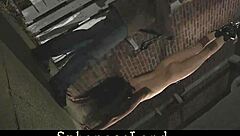 Harnessed Teen Carries Master in Bondage Submission Blowjob