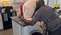 SSBBW woman worships monster cock in house