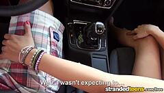 stranded teen 18+ gets hardcore with milf and cumshot