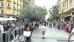 Blonde Bound in Public Downtown Fetish Display