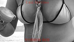 African Amateur Wife Pees Long On The Beach