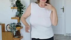 Mariaold Milf Teases With Huge Bouncing Boobs For You!