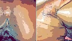 ebony girl focuses on anal sex in pov assfucking scene with black partner