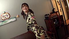 Young 18+ asian rides cowgirl until cumshot