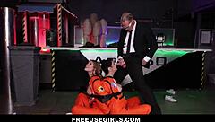 Secret agent's wild threesome with gorgeous girls at Area 51