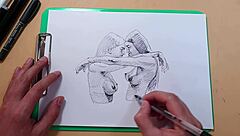 i sketched two sexy latina girls in lingerie on webcam