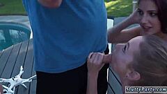 i'm lickin' that blonde teen's pussy in this wild orgy party