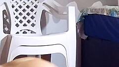 BBW Slut Strips With Giant Dildo In Recording Area