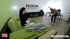 teeny brunette sucks and fucks her boss at work