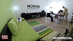 teeny brunette sucks and fucks her boss at work