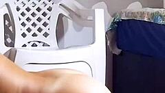 BBW Slut Strips With Giant Dildo In Recording Area