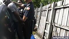 Will Police Officers Dominate Black Guy At Work?