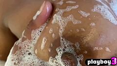 petite black milf misty stone teases with wet pussy after stripping.