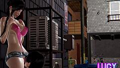 Step-sister gives street blowjob? So risky!