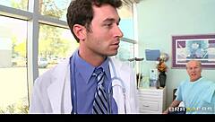 hot busty nurse madison ivy gets paid for rough sex with hospital doctor, doggy style blowjob