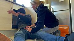 Hot Wife Deepthroats Plumber's Monster Cock In Kitchen