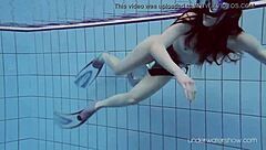 Roxalana Chech Scuba Diving Naked in Pool with Brunette Charm