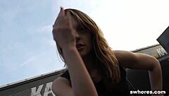 Cute Amateur Sucks Wildly Outdoors