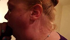 Chubby redhead sucks a big black cock bbc and gets her face painted!